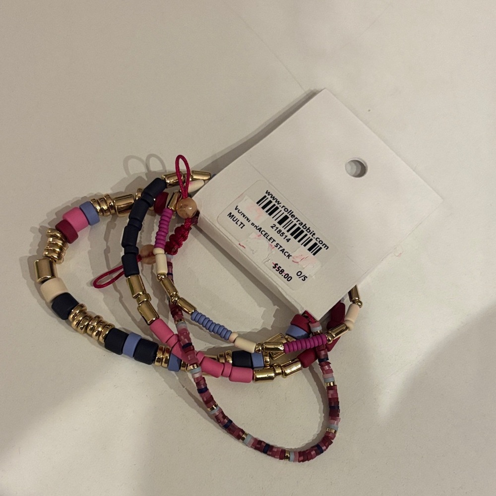 Roller Rabbit Colorful Beaded Bracelet Stack - Picture 2 of 3